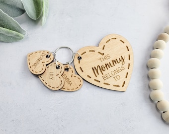 Personalized Mother's Day Keychain: Handprint Gift for Mom, Customized Sign Accessory