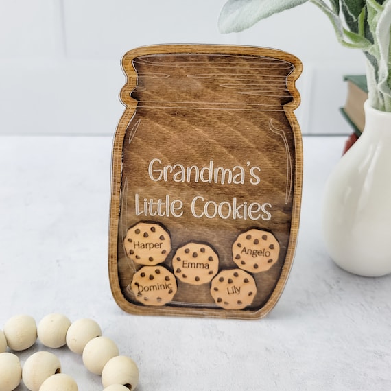 Grandkids Magnet, Wood Family Magnet, Mothers Day Personalized Gift, Grandparents Day Gift, Gift for Grandma