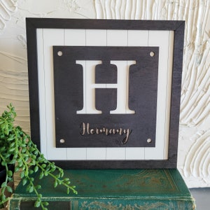 Houten naambord, gepersonaliseerd achternaambord, achternaam houten bord, huwelijkscadeau, jubileumcadeau afbeelding 3