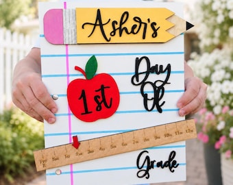 Personalisiertes Schulschild, austauschbares Schild, Schulanfang Fotorequisite