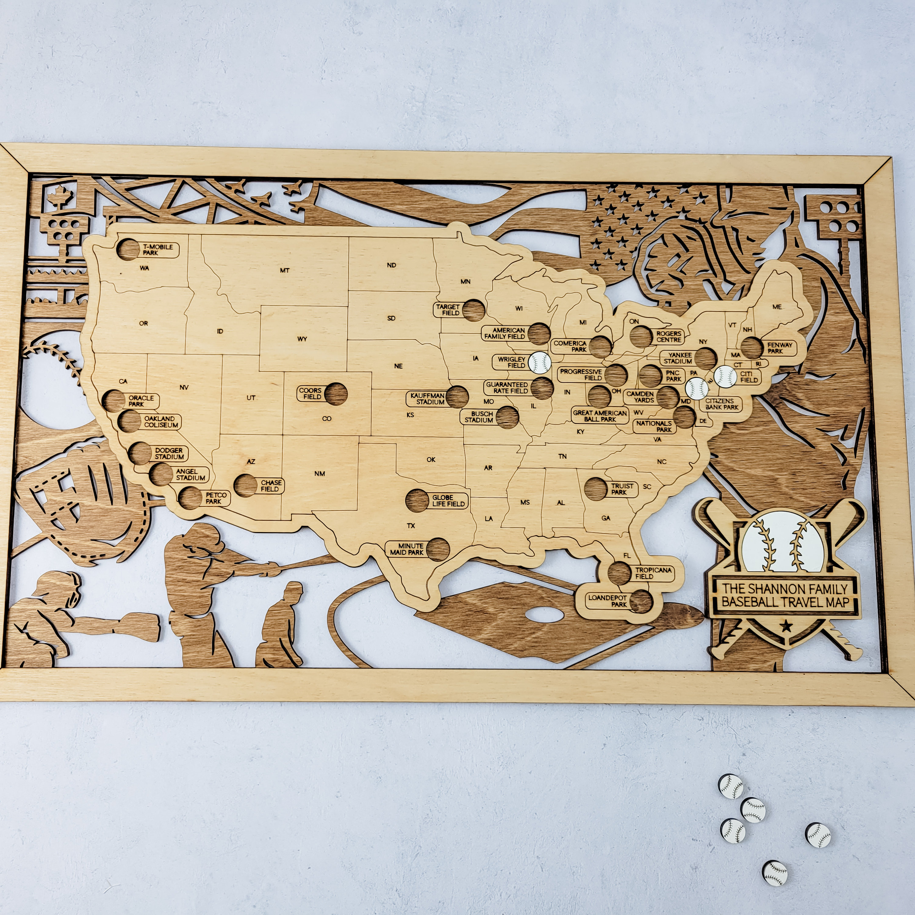 125th ANNIVERSARY　USA BASEBALL MAP パズル 125th ANNIVERSARY USA BASEBALL MAP パズル 125th ANNIVERSARY USA