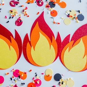 Firetruck Birthday Wall Flames - Firetruck Birthday – Baby Shower Décor - Firetruck Party Décor – Firetruck Themed - Fireman Themed