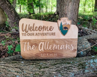 National Parks Sign, Welcome to our Adventure, Wedding Sign, Nature Theme Wedding