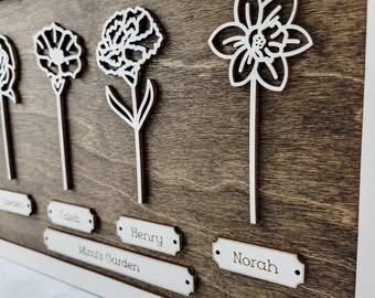 Grandkids Sign, Wood Family  Sign, Mothers Day Personalized Gift, Mothers Day Gift for Grandma, Gift for Grandma