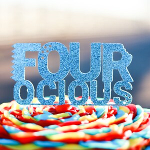 Dinosaur Four-ocious Cake Topper – Dinosaur Theme Party – Dino fourth 4th Birthday Party – Dinosaur Birthday Décor – Dinosaur Party Decor