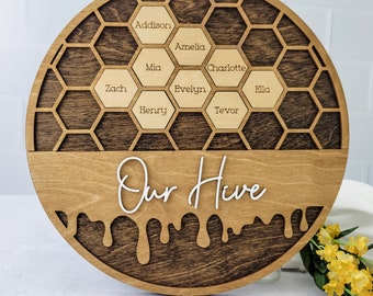 Grandkids Sign, Wood Family  Sign, Mothers Day Personalized Gift, Mothers Day Gift, Gift for Mom