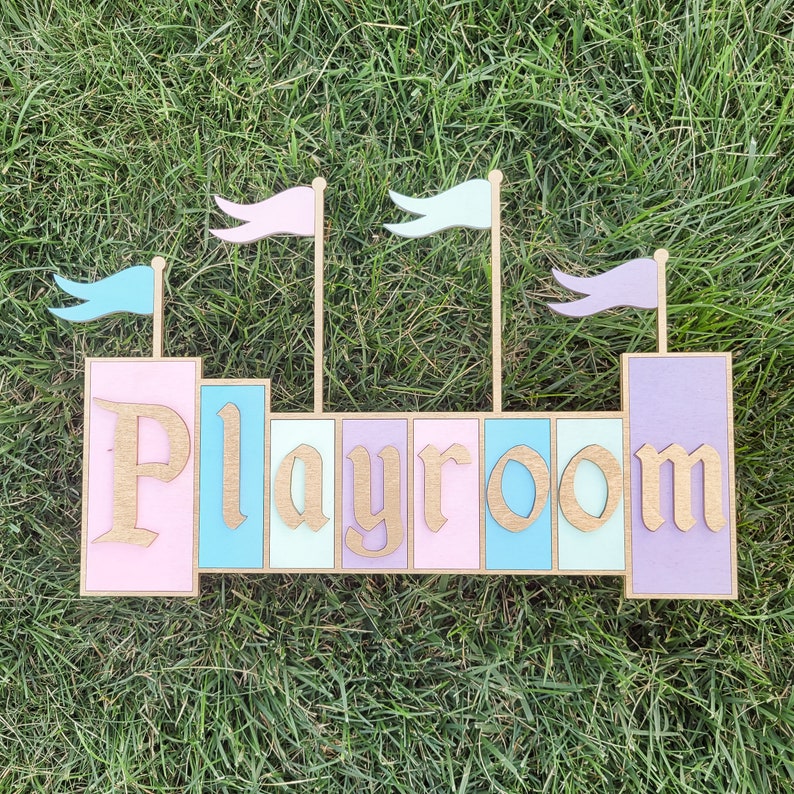Custom Name Sign, Themepark Sign, Kids Room Decor, Baby Name Sign image 2