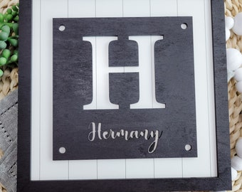 Houten naambord, gepersonaliseerd achternaambord, achternaam houten bord, huwelijkscadeau, jubileumcadeau