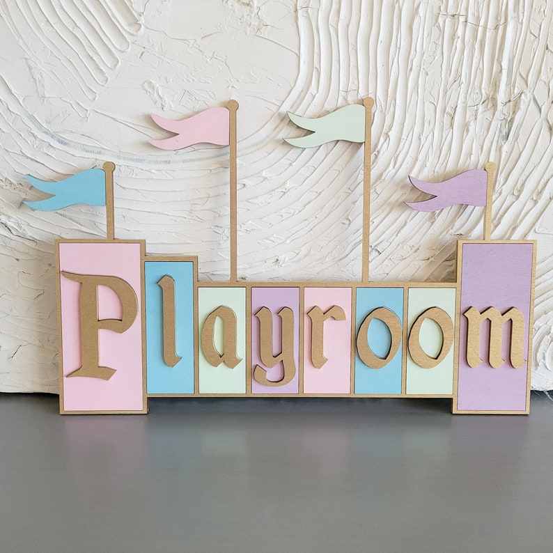 Custom Name Sign, Themepark Sign, Kids Room Decor, Baby Name Sign image 4