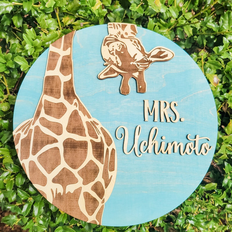 Giraffe Office Door Decor - Etsy