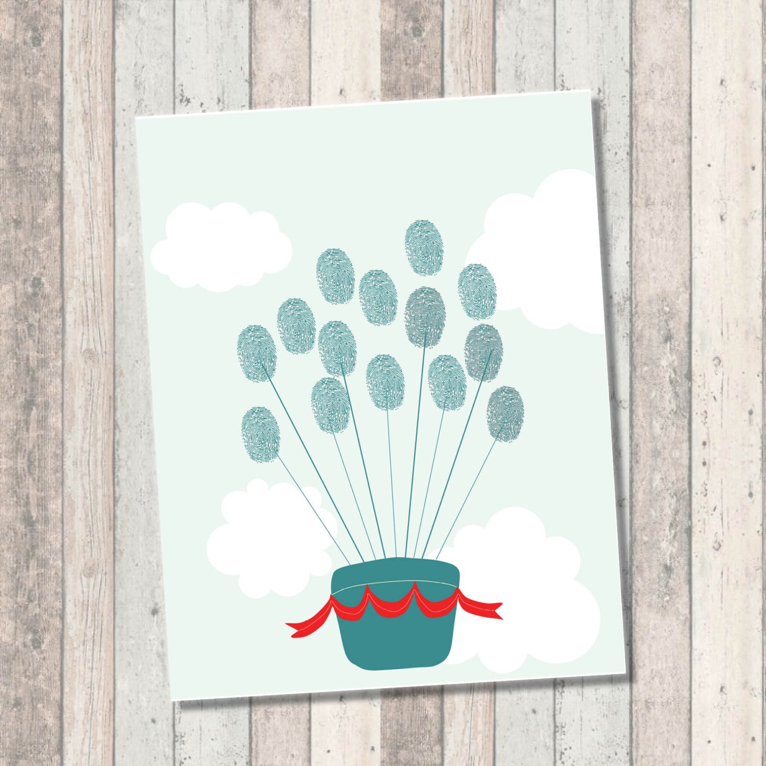Thumbprint Guest Book Art Dream Big Baby Shower Hot Air Balloon Thumbprint Guest Book Art Dream Big Baby Shower Hot Air Balloon