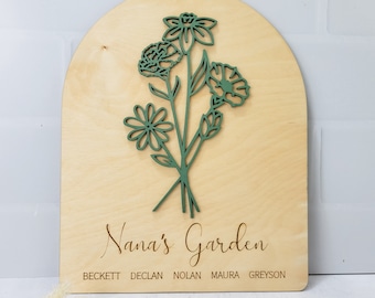 Grandmas Garden, Personalized Sign, Birth Month Flower, Mothers Day Gift, Personalized Gift, Gifts for Grandma