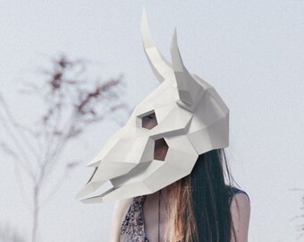 make your own rabbit skull mask printable mask instant pdf etsy