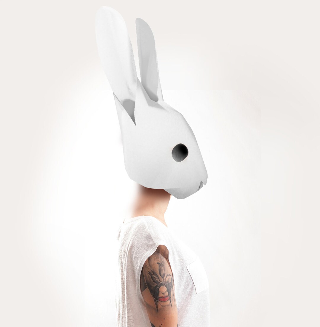 Rabbit Mask, Rabbit Lowpoly, Bunny, Decoration, Instant Pdf Download ...