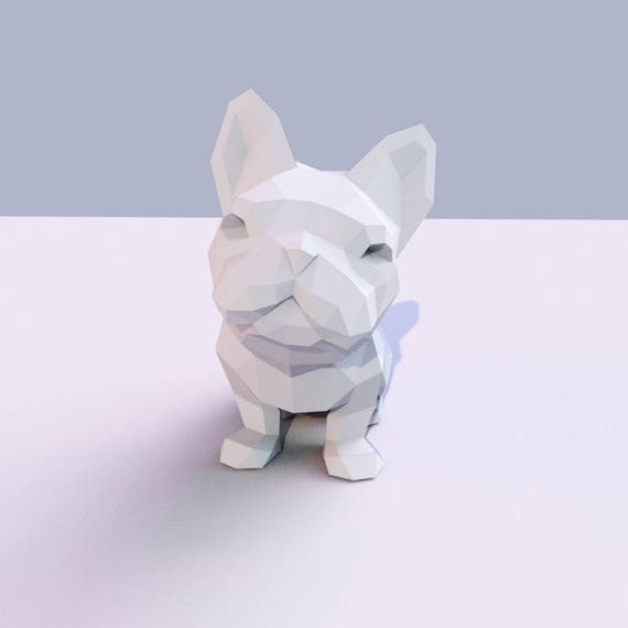 French Bulldog French Bulldog Paper Bulldog Lowpoly Paper Etsy