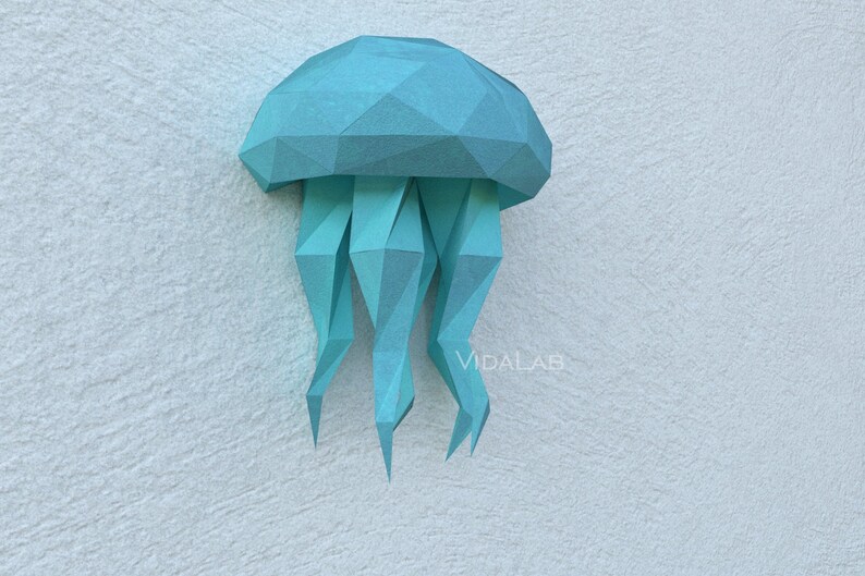 Jellyfish, Jellyfish paper, Jellyfish lowpoly, Paper Trophy Jell