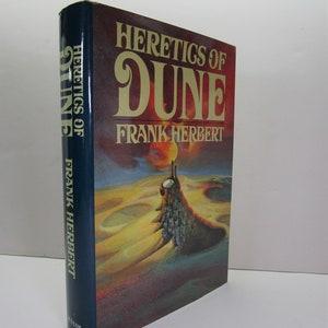 Heretics of Dune w/RARE book announcement & picture, Frank Herbert, 1984 1st Edition/1st Printing, Fine/Near Fine HC/Brodart-protected DJ