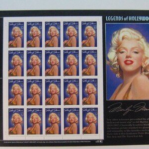 MARILYN MONROE: Legends of Hollywood, COLLECTIBLE 1995 Full Uncut 32 cent 20-stamp Sheet - Mint, New Condition (Scotts #2967)