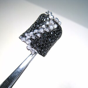 Black & White Cubic Zirconia Designer Ring size 7.5 - 925 Sterling Silver