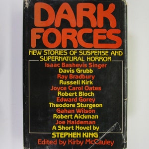 DARK FORCES, Stephen King, Ray Bradbury, et al. 1980 Early Book Club Edition, Very Good/Fair Hardcover/Brodart-protected Dust Jacket