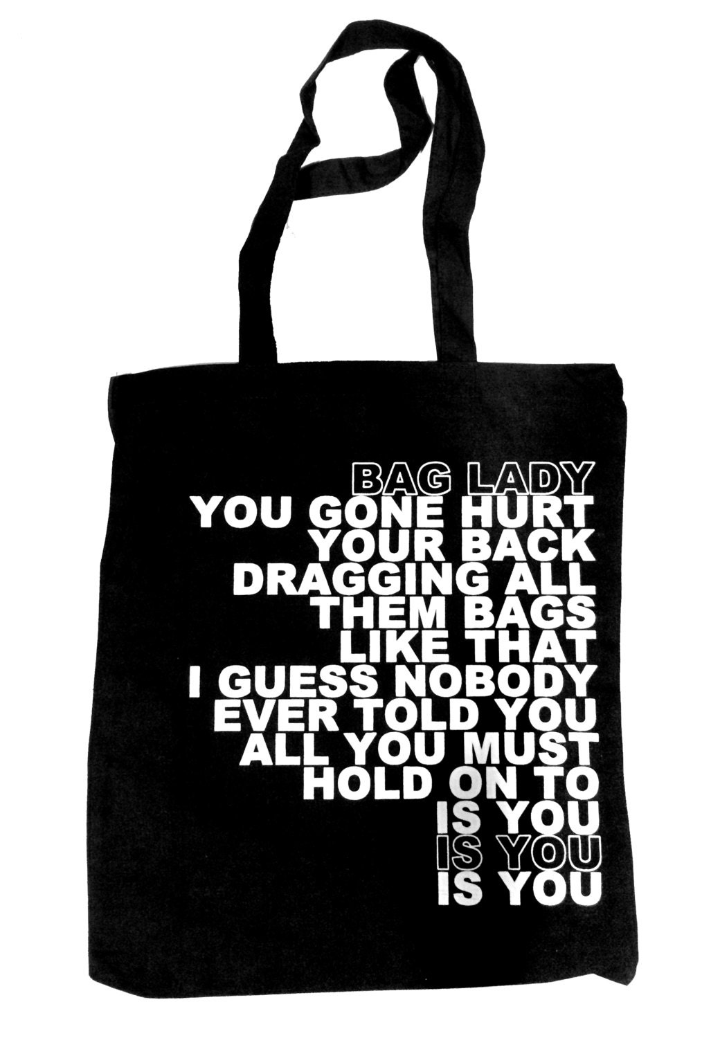 Bag Lady Tote Black & White Etsy
