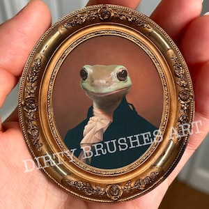 Dumpy Whites trädgroda porträtt bildmålning ram tank klistermärke / dekal vinyl vattentät tankdekor