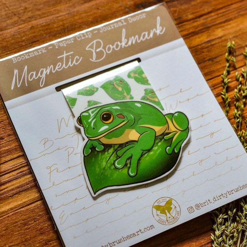 Tree Frog Dumpy Whites - Magnetic Bookmark Die Cut- Book Worm Lover ...