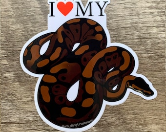 Ik hou van mijn bal Python snake vinyl waterdichte sticker / sticker