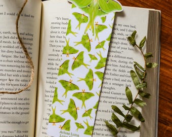 Luna Moth - Segnalibro fustellato - amante dei topi di biblioteca / regalo / regalo di Natale / lettura