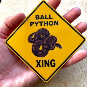 Ball Python Crossing ( XING ) sign  - vinyl waterproof sticker / decal (personalization available)