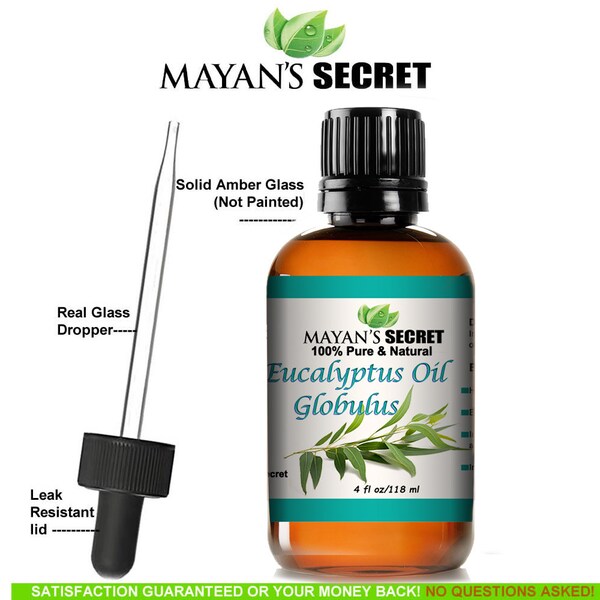 Eucalyptus Globulus Essential Oil, Aromatherapy for Clear Breathing, Mucus Relief, Nausea Relief, Stress Relief 100% Pure, Therapeutic Grade