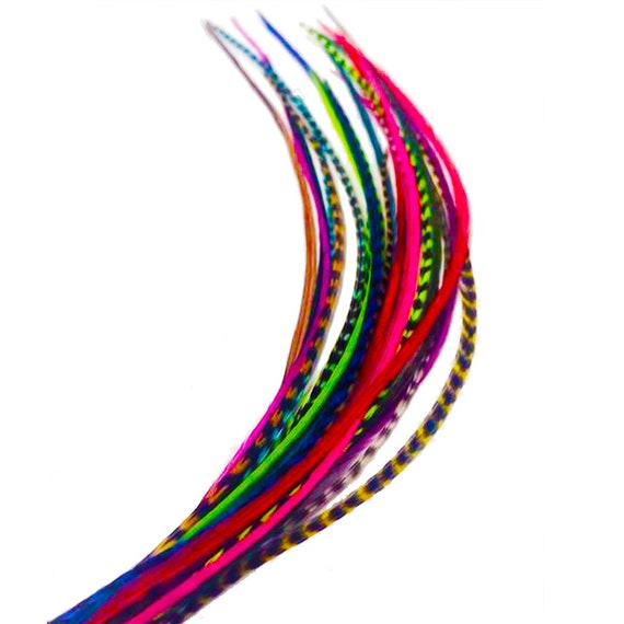 hair feathers kits 20 feather fringe - bang feathers 4-7 inches