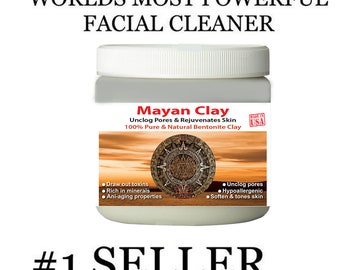 Mayan Secret - Indian Healing Clay - Deep Pore Cleansing Facial & Healing Body Mask Original 100% Natural Calcium Bentonite Clay (4oz)