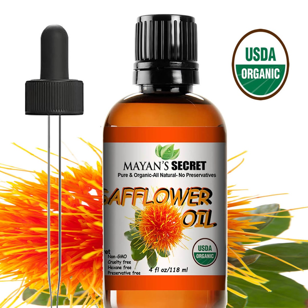 Mayans Secret USDA Certified Organic Safflower Seed Oil High in Vitamin E and Omega-6 Fatty Acids for Anti-Aging Skin