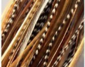 4"-6" Beautiful Natural Mix 5 Feather for hair extensions bundle of 5 feathers