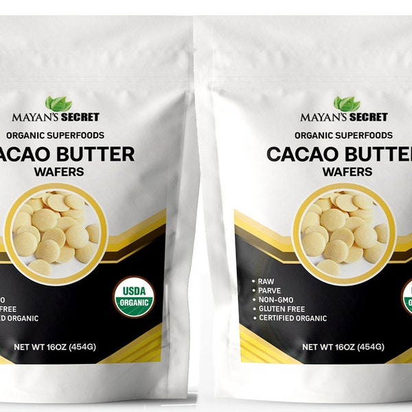 Mayan’s Secret UDSA Certified Organic Cacao Butter Wafers, 2lb Naturals Raw Unrefined, Non-Deodorized, Rich In Antioxidants Raw | Keto