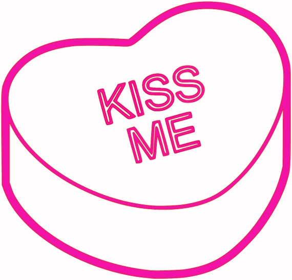 Download Kiss Me Conversation Heart SVG Valentine's Design SVG | Etsy
