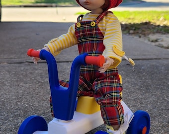Blythe, BJD  1/6, 1/8 scale doll  of my own design 3d Printed pla retro style bike toy for dolls of 6" 10" 12"