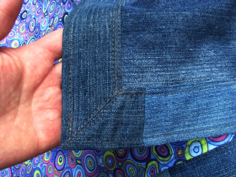 Recycled Heavy Denim Quilt Blanket Flannel Lined Handmade Etsy