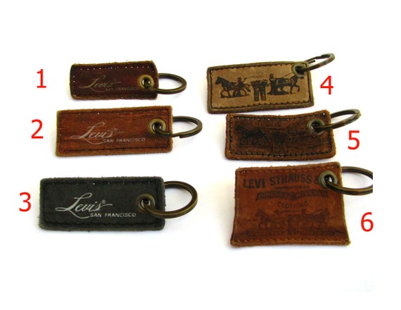 Reclamed Levi s Brand Patch Key Chain Repurposed Leather Jeans