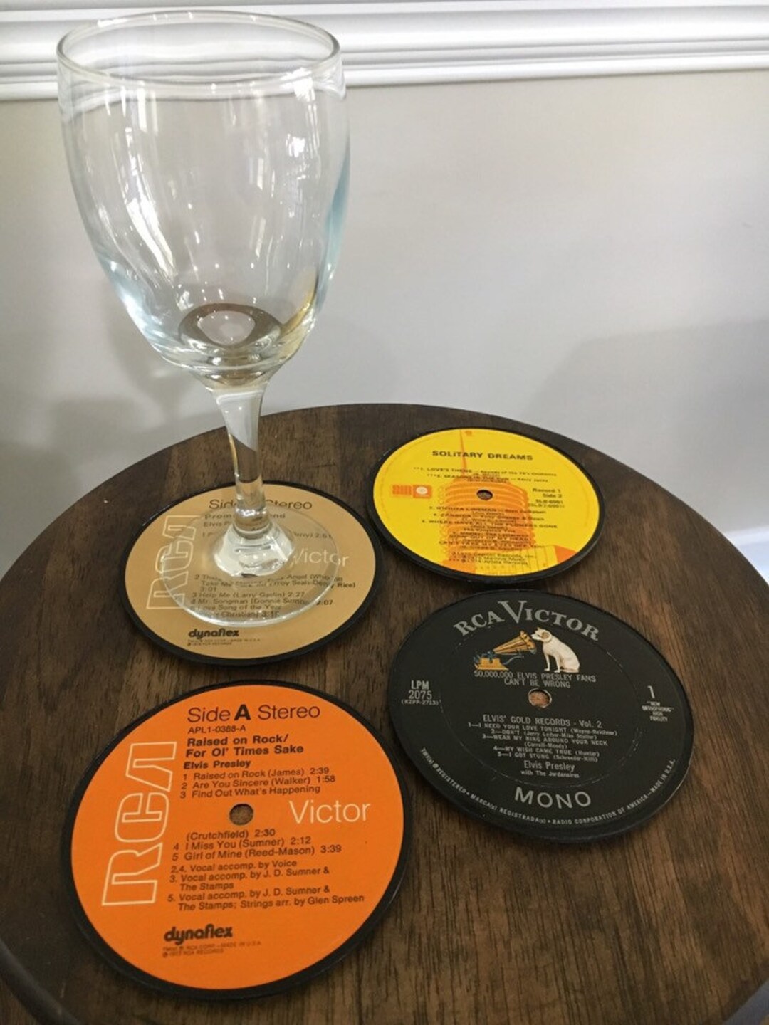 Vinyl Record Coasters, Set of 4 Music Art Collectible Repurposed