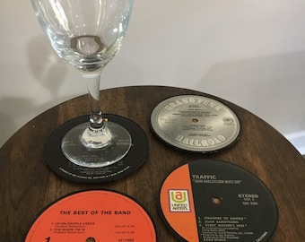 Vinyl Record Coasters, Set of 4: Music - Art - Collectible - Repurposed - Oldies - Drinks - Housewarming - Christmas - Birthday
