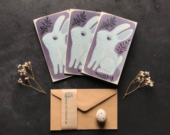 3 Bunny cards for your loved ones, with envelope