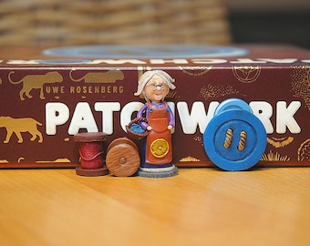 Patchwork - handmade FIGURINES | grandma| spools | figurines | game components | mepples | boardame | handmade