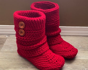 Crochet slipper boot pattern