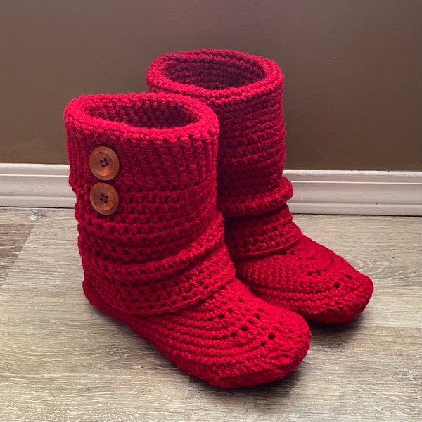 Patrón de bota tipo zapatilla de crochet