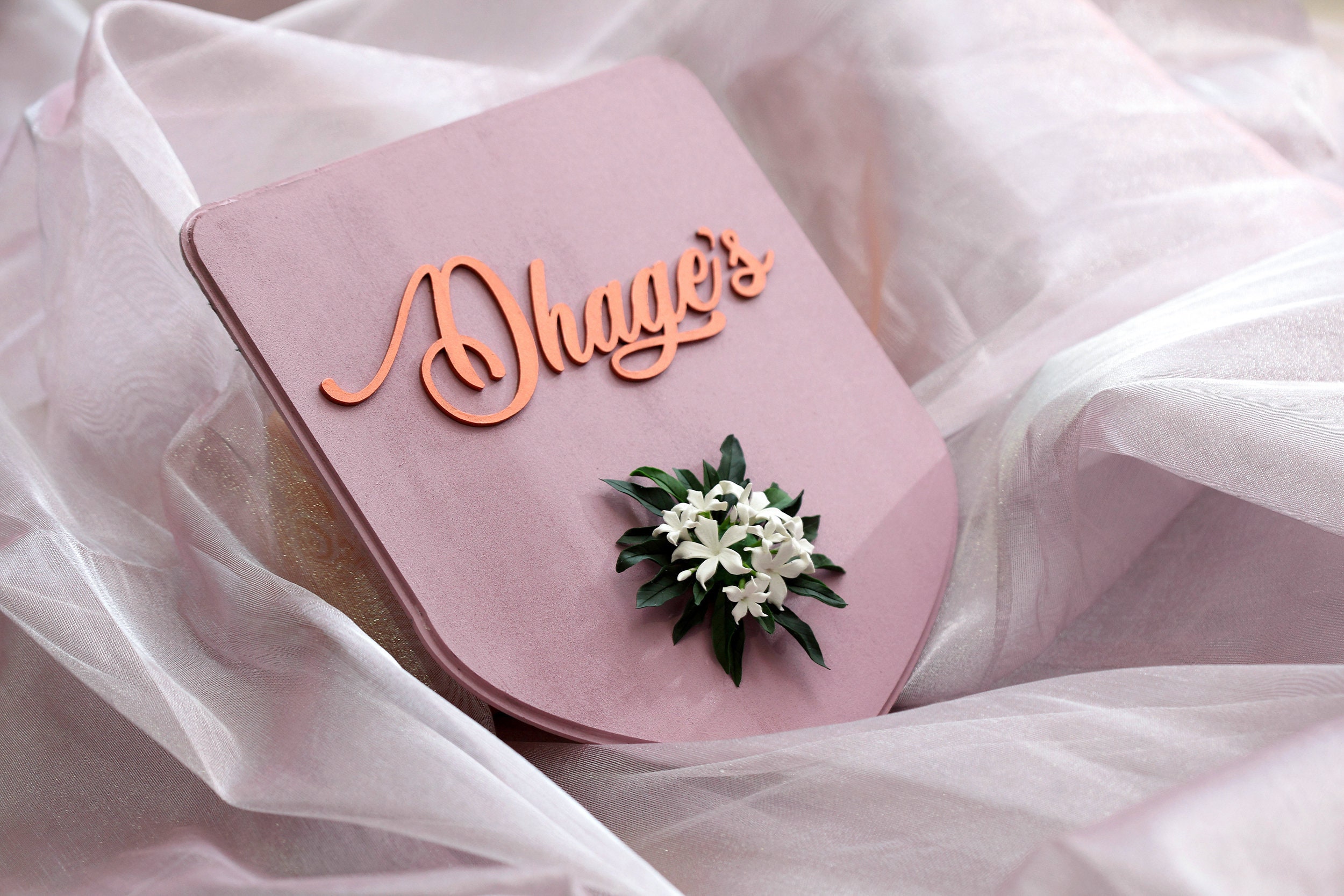 Plaque d'immatriculation Rose de Fleur Tagar Faite à La Main