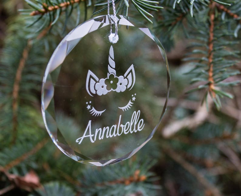 Crystal Unicorn Ornament Personalized Christmas Ornament Etsy