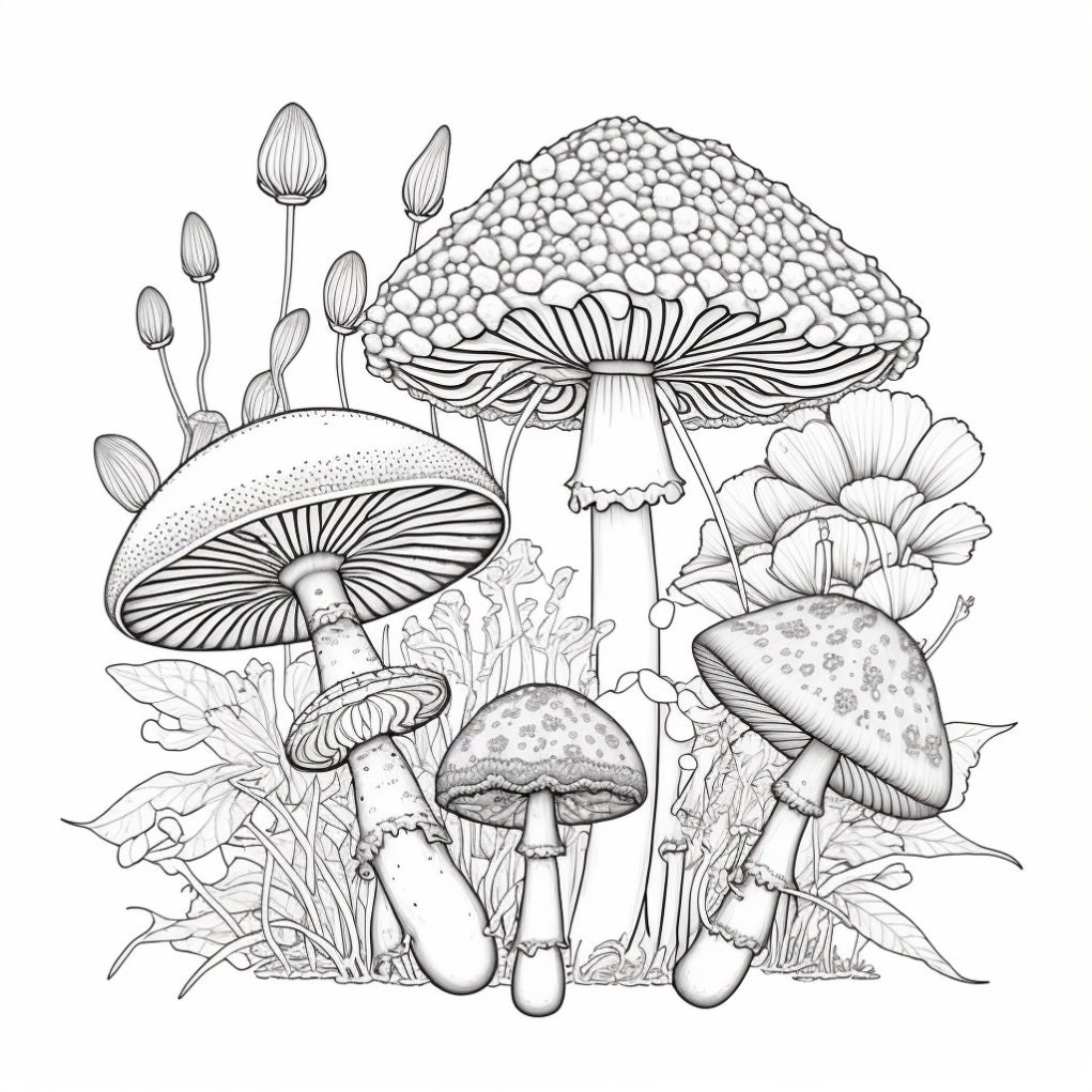 Mushroom Kingdom A Magical Coloring Adventure Etsy