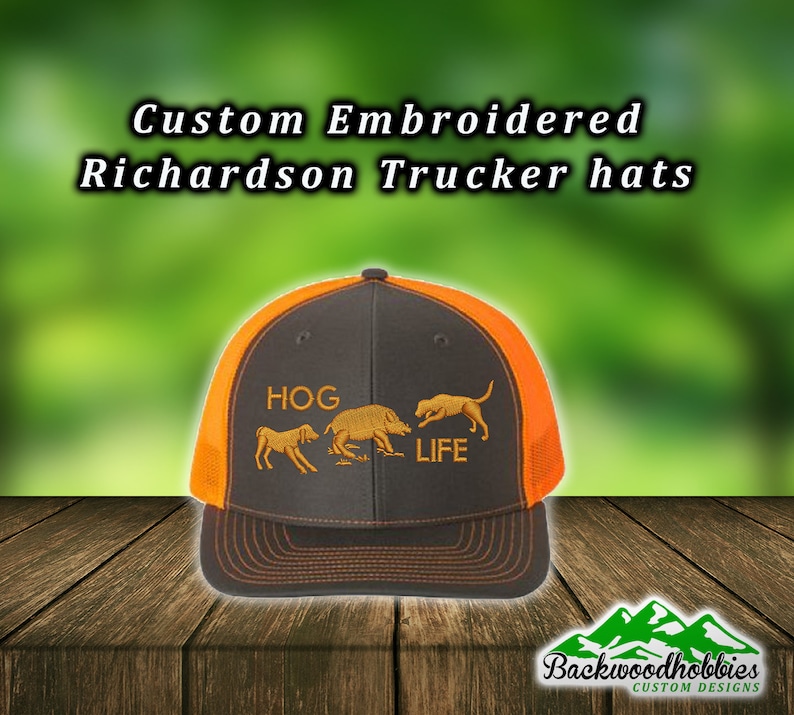 Embroidered Richardson 112 Hog Life Hunting hat Custom hats Etsy